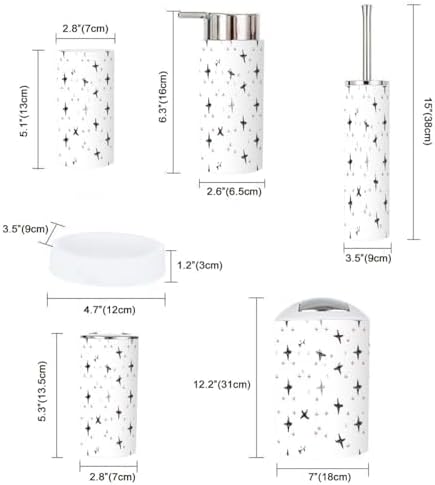 Stylish Boho Bathroom Accessory Set with 6 Pieces