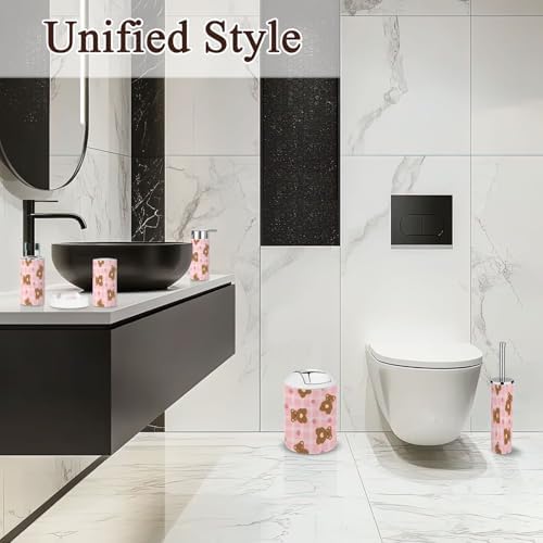 6-Piece Kawaii Bathroom Set Pink