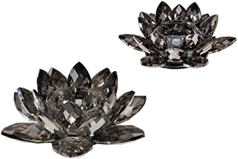 Vivid Gray Glass Candle Holder for Home Dcor