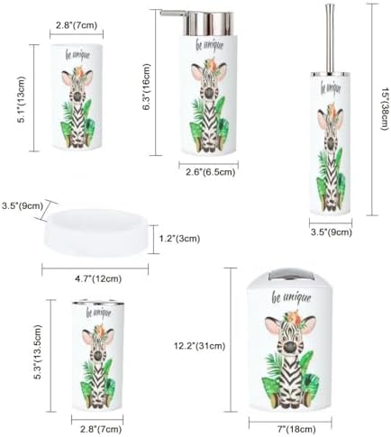 Bathroom Accessory Set - Cute Zebra Built for the Family