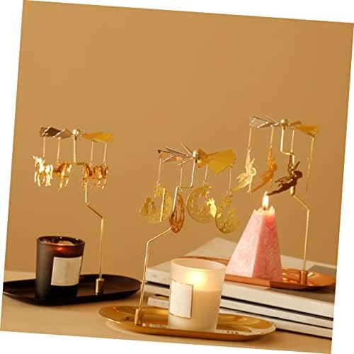 Stylish Golden Candle Bracket with Rotating Candle Support