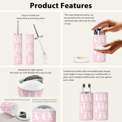 6-Piece Boho Modern Set for Stylish and Efficient Bathroom Use