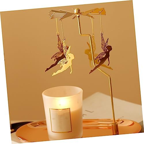Stylish Golden Candle Bracket with Rotating Candle Support