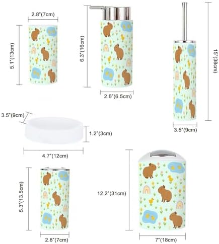 tranqdehom bohi capybara 6-piece bathroom accessory set