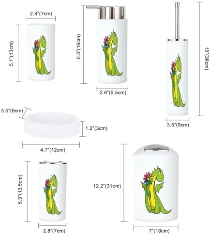 Stylish 6-Piece Bathroom Set Dragon Toothbrush Holder More Durable Functional Design