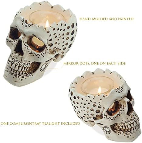 Gothic Skull Candle Holder - Halloween Decor - 59-inch Tealight Planter
