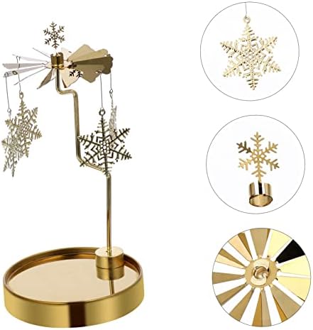 Homoyoyo Rotating Snowflake Candlestick Holder for Christmas Decor