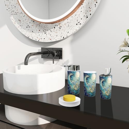 6-Piece Boho Kids Bathroom Accessory Set with Swirls