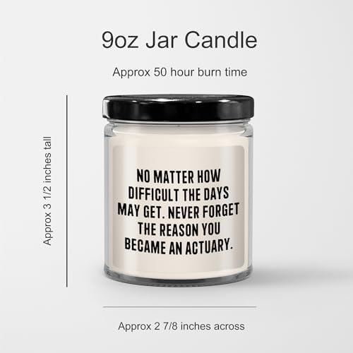 Actuary Candle Gift for Birthday 9oz Vanilla Soy Candle