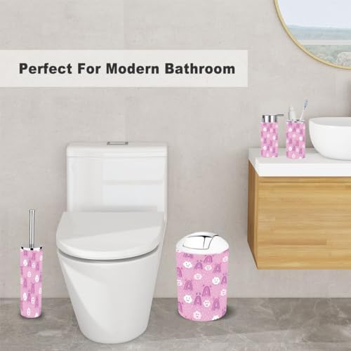Stylish 6-Piece Bathroom Set - Rainbow Design