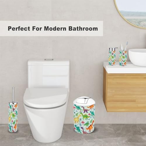 6-Piece Dinosaur-themed Boys Bathroom Accessories with Eco-Friendly Material