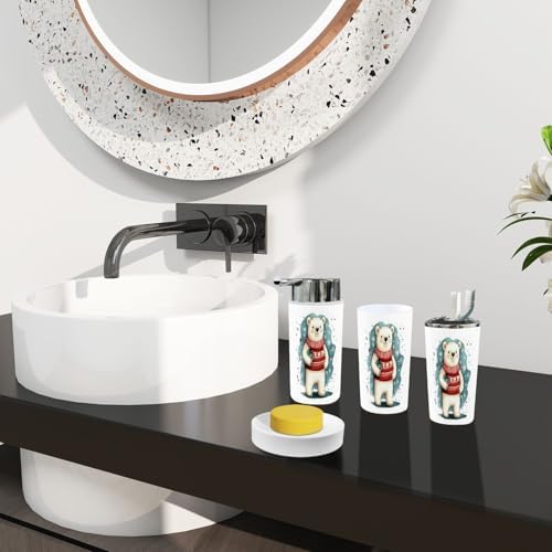 Stylish Eco-Friendly Bathroom Set Bear and Christmas Motif