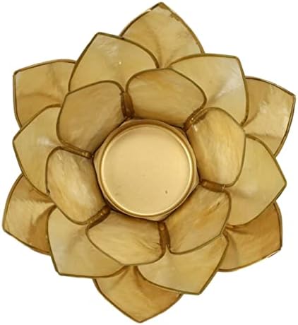 Ebros Hand Crafted Capiz Seashell Lotus Votive Candle Holder
