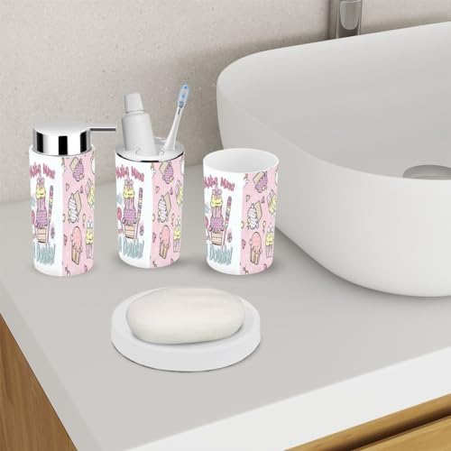Bath Time Sweet Treat 6-Piece Bathroom Accessory Set with Graphic TEES