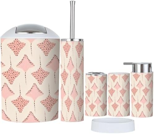 XNGJEMVWXO Bathroom Accessory Set Must Haves Funny Stingray Design 6 Piece Set