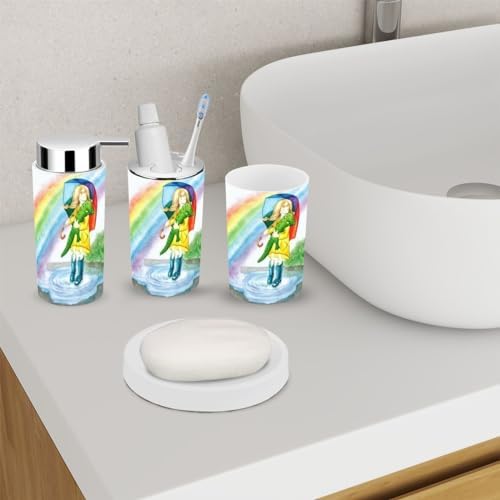 6 Piece Bathroom Accessory Set with Crocodile Design