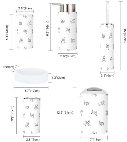 6 Piece Aircraft Kids Bathroom Accessory Set