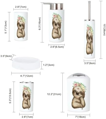 6-Piece Cute tropical animal bathroom accessory set for babies