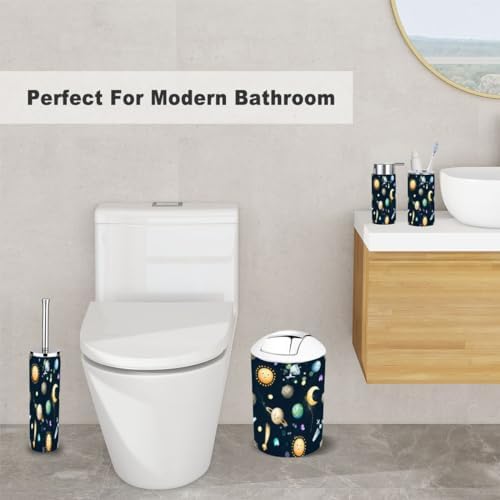 Stylish 6-Piece Bathroom Set for Space Explorers Durable Functional