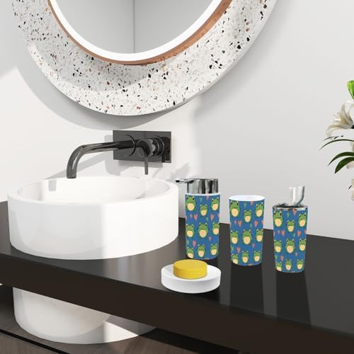 Bathroom 6-Piece Boho Cartoon Frog Accessory Set