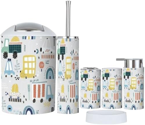 Bathroom Accessory Set Rainbow Road Design