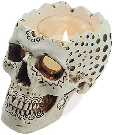 Gothic Skull Candle Holder - Halloween Decor - 59-inch Tealight Planter