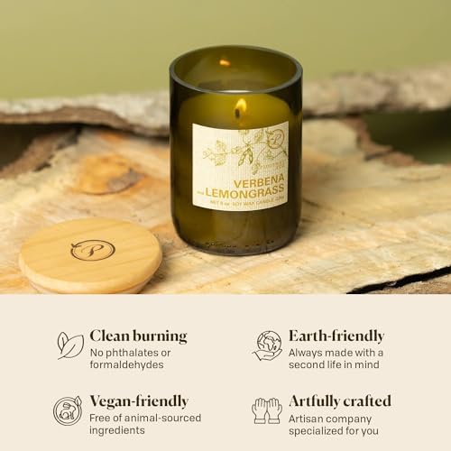Paddywax Eco Collection Soy Wax Jar Candle 8-Ounce Verbena Lemongrass