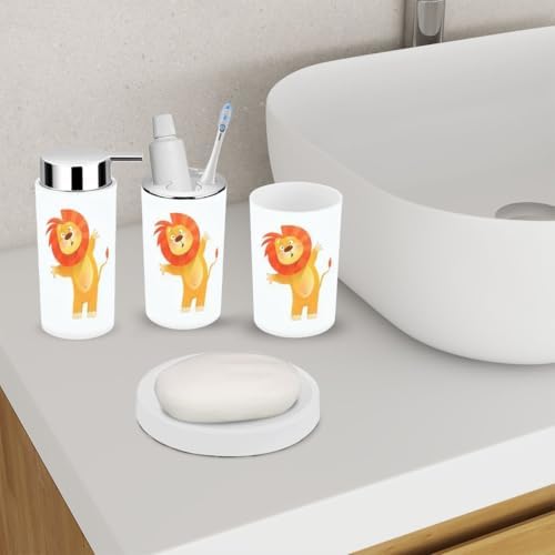 Cute Baby Lion Bathroom Accessory Set 6 Piece 1