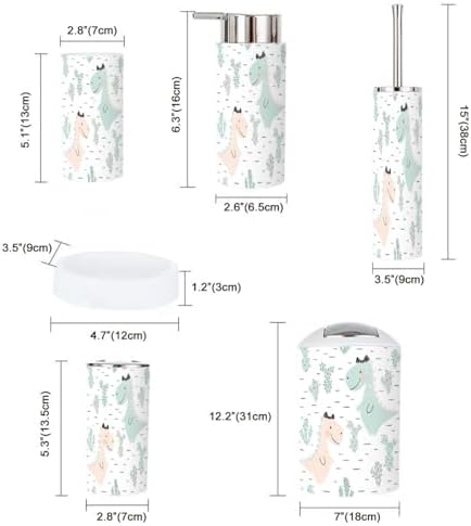 PlayfulBOHO Set - 6 Piece bathroom Accessories Dinosaur Princess Toothbrush Holder