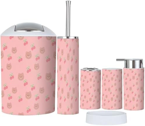 6-Piece Kawaii Bathroom Accessories Set