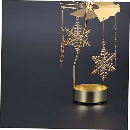 Automated Snowflake Windmill Candleholder for Dining Tables Modern Stylish