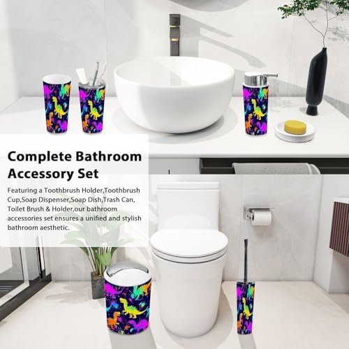 Boho Neon Bathroom Accessory Set 6 Pieces