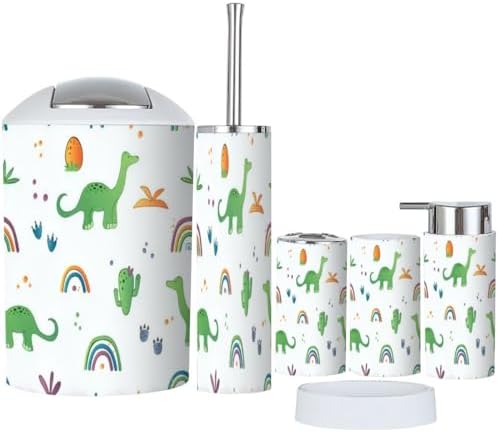 Bathroom Accessories Set Dinosaur Themed - Sealed Design Eco-Friendly