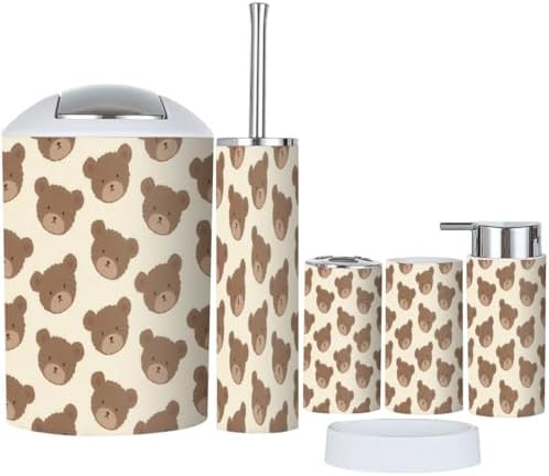 Cute Teddy Bear Bathroom Accessory Set for Kids