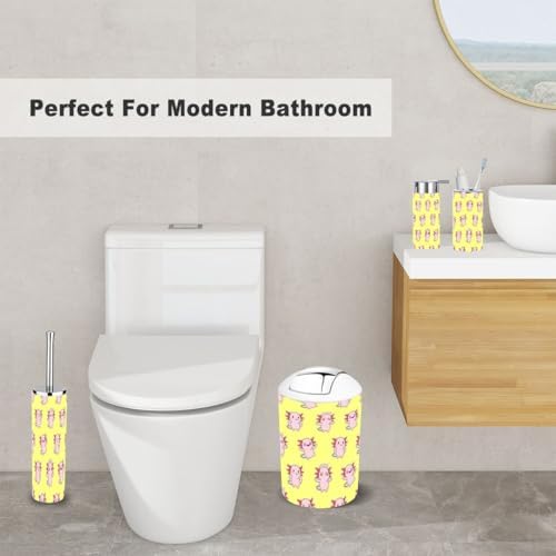 XNGJEMVWXO6-Piece Cute Bathroom Accessory Set with Modern Design
