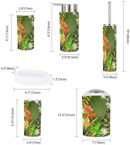 Cute Forest Animals Bathroom Accessory Set 6 Piece
