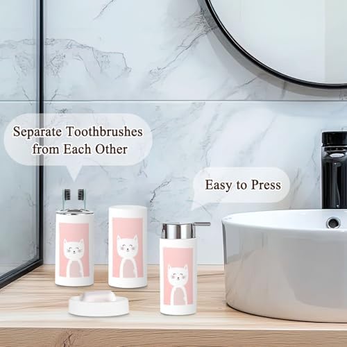 Bathroom Accessories Set 6 Pcs Cute Animal Decor Organizer