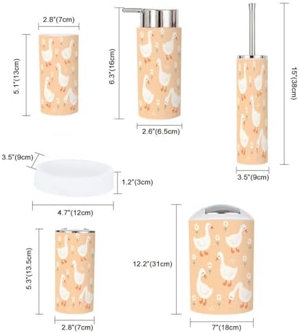 Bath Accessory Set for Kids Adults Stylish DESIGN 6-Piece Set