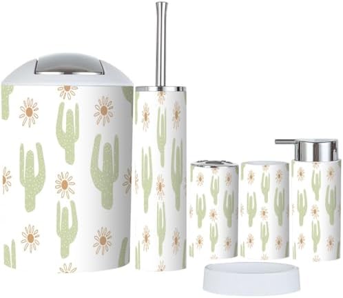 Cute Cactus Bathroom Set