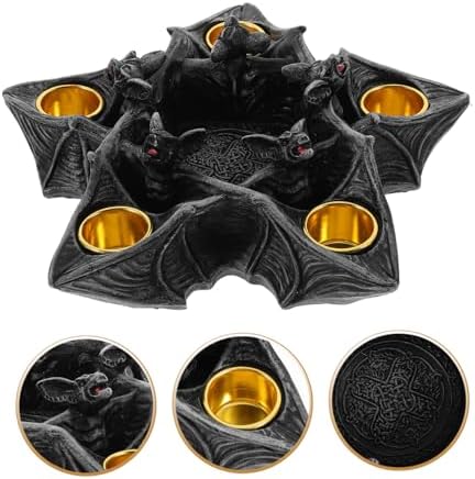 Gothic Bat Resin Candlestick Holder Halloween Decor