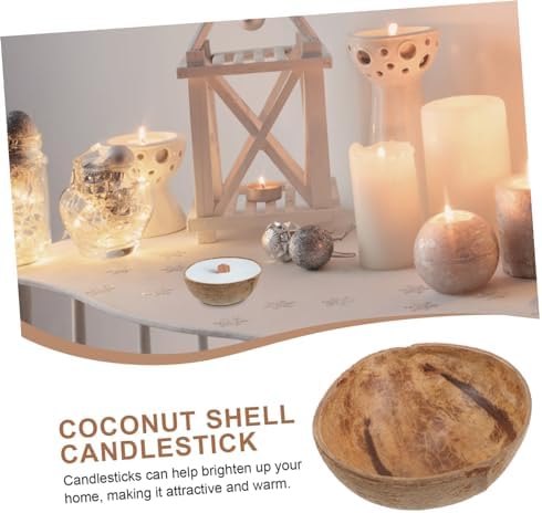DIYEAH 3pcs Coir Candle Cups Shell Holders