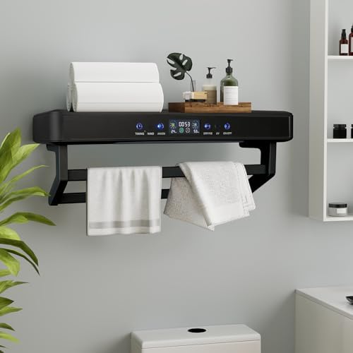 Electric Heated Towel Warmer Rack with Touch Screen and Air Purification