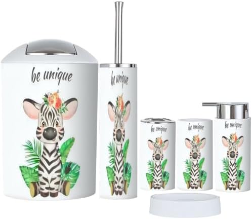 Bathroom Accessory Set - Cute Zebra Built for the Family