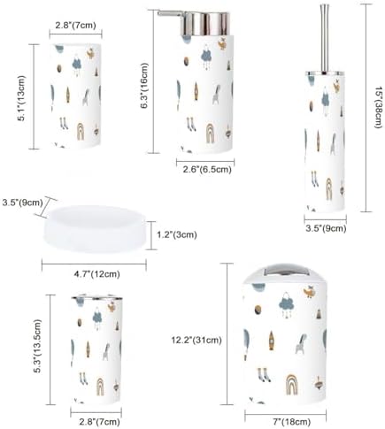 XNGJEMVWXO 6-Piece Bohemian Bathroom Accessory Set for Kids Babies