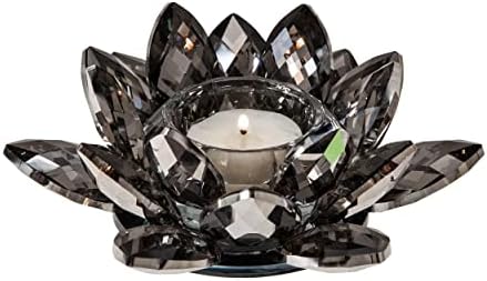 Vivid Gray Glass Candle Holder for Home Dcor