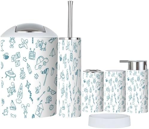 XNGJEMVWXO 6-Piece Bathroom Accessory Set for Boys