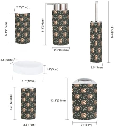 Six-Piece Bathroom Accessory Set for Fabrics
