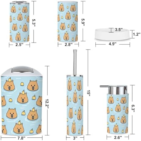 6 Piece Bathroom Accessories Set - Cute and Functional Trading