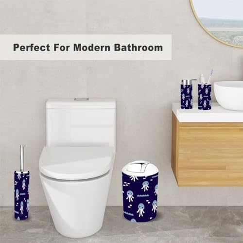 6-Piece Retro Jelly Fish Bath Accessories Set