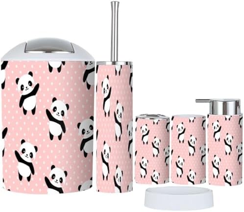 6-Piece Cartoon Panda Bath Accessory Set for Babies